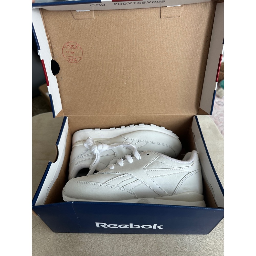 Reebok Classic Leather Kids Sneakers Triple White RB 705 Size 12.5 Low Top